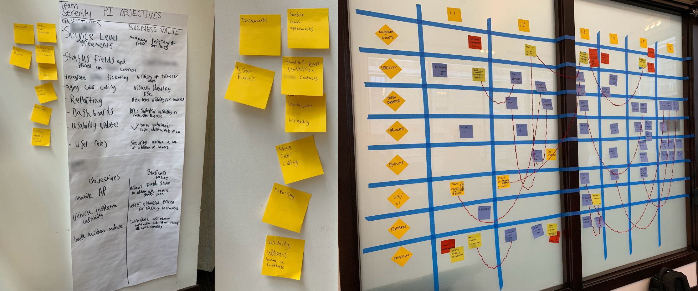 Program increment planning boards