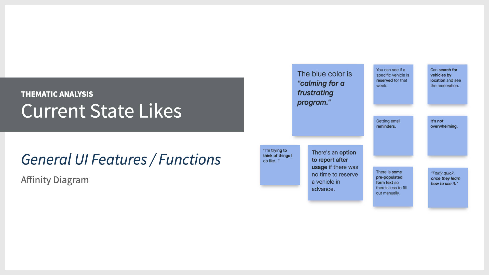 Thematic Analysis: Current State Likes