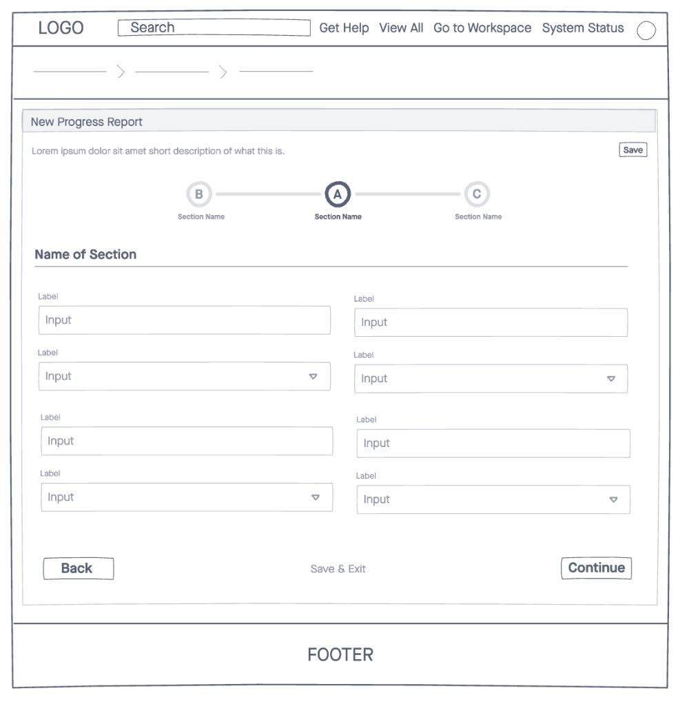 Construction Management Low Fidelity Sketch