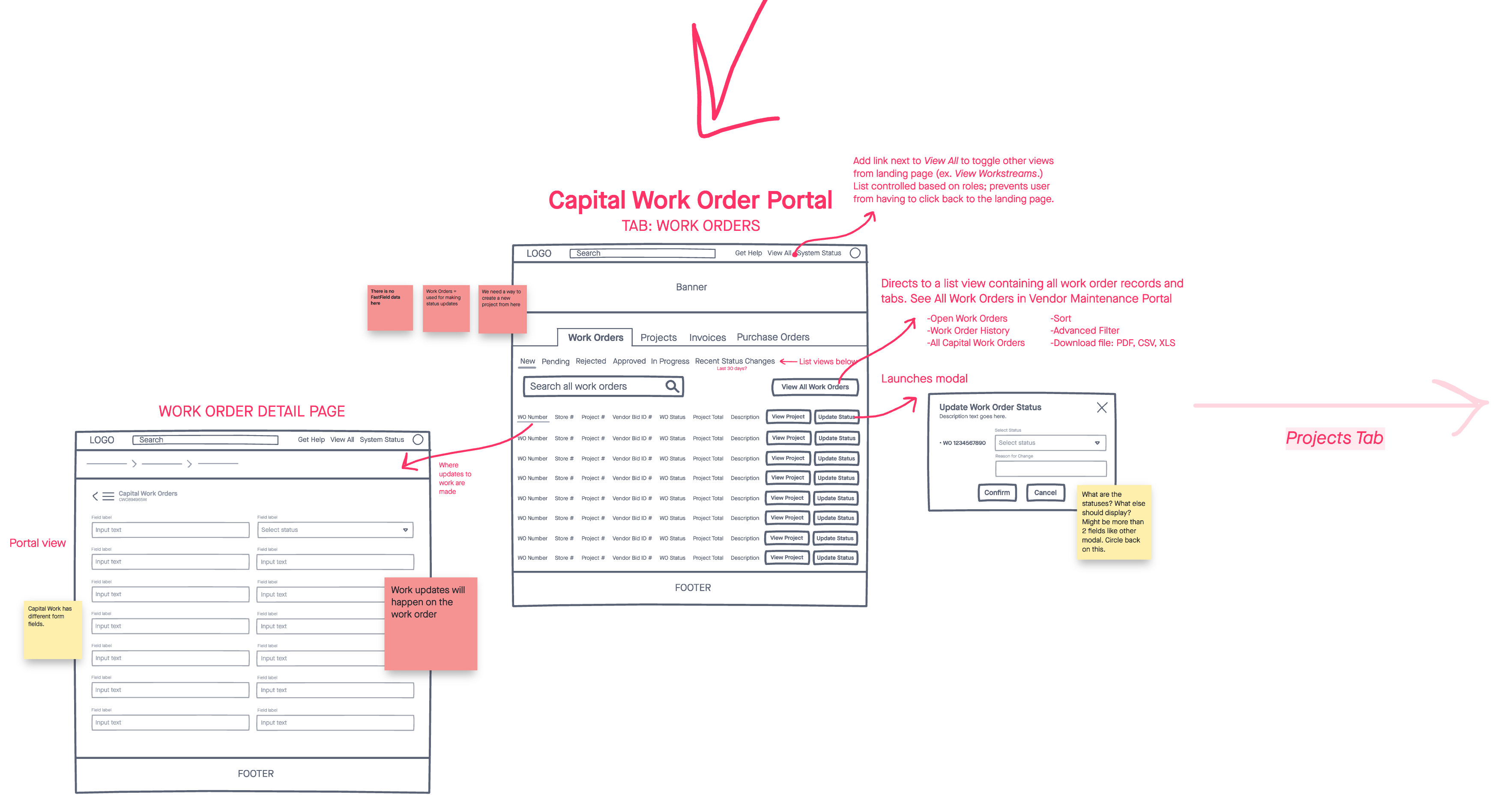 Construction Management Low Fidelity Sketch