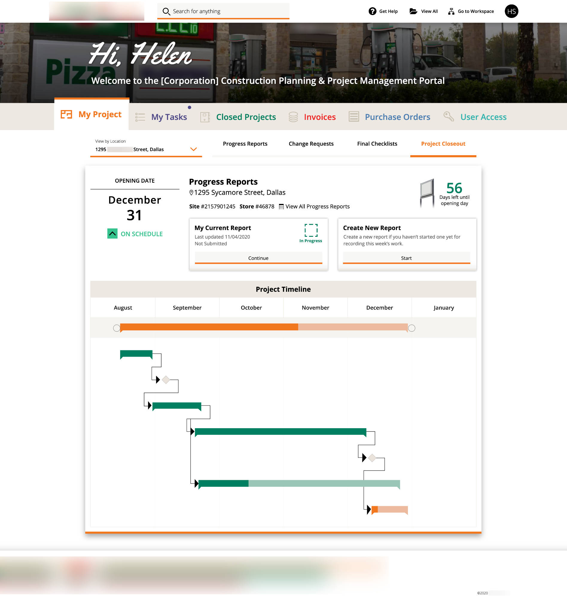 Construction management landing page design