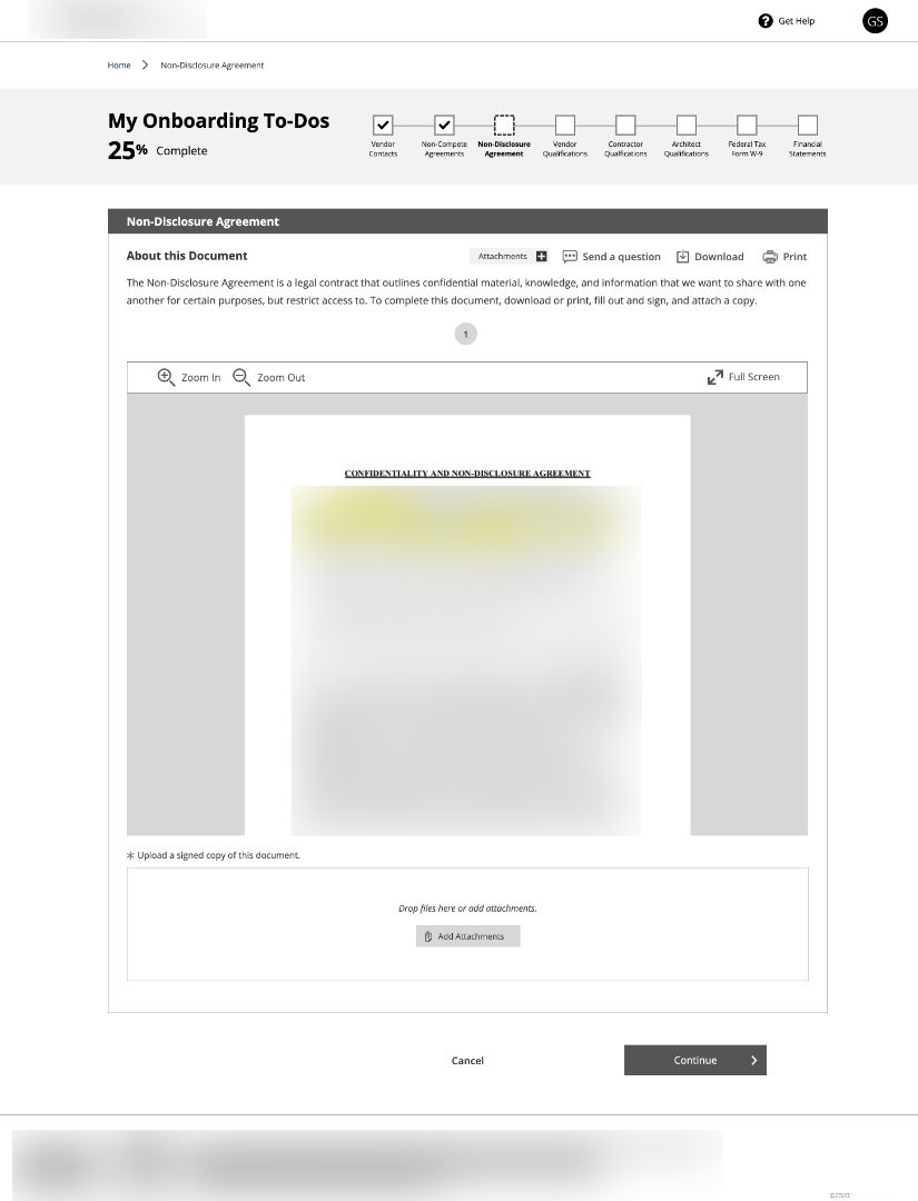 Wireframe: Document viewer