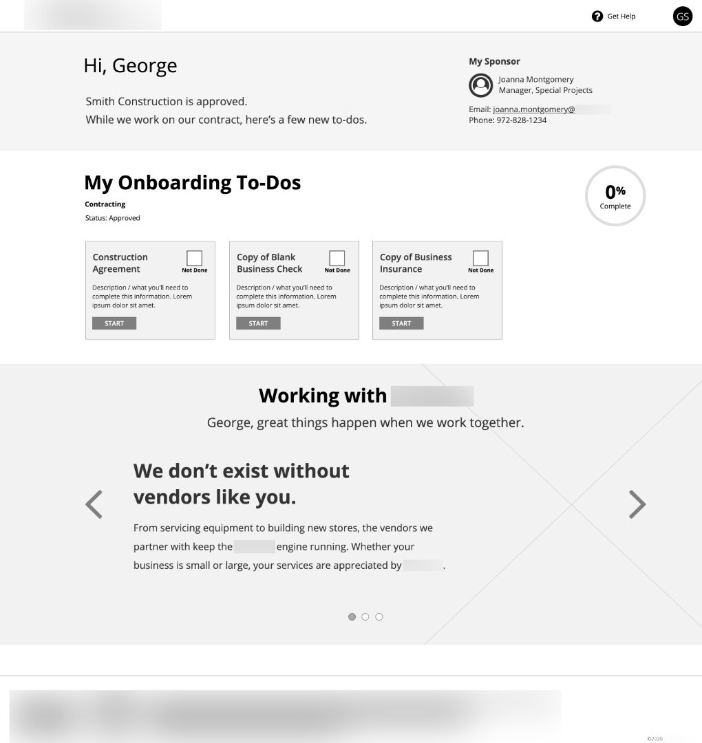 Wireframe: Approval phase