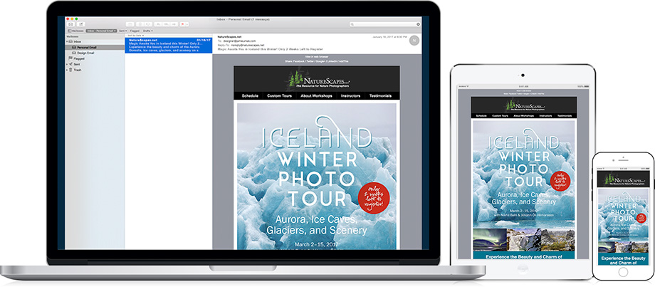 NatureScapes Travel Email Marketing - Iceland