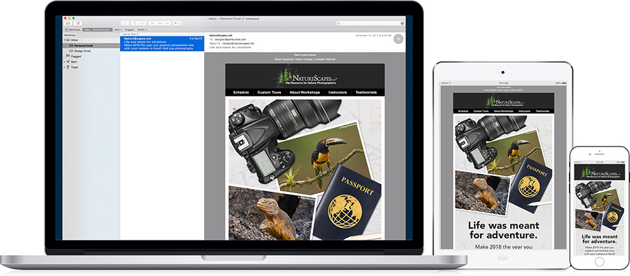 NatureScapes Travel Email Marketing - Life Adventures