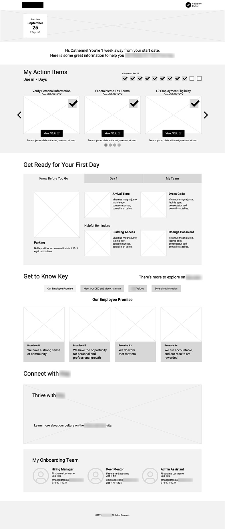 Wireframe: Pre-Hire