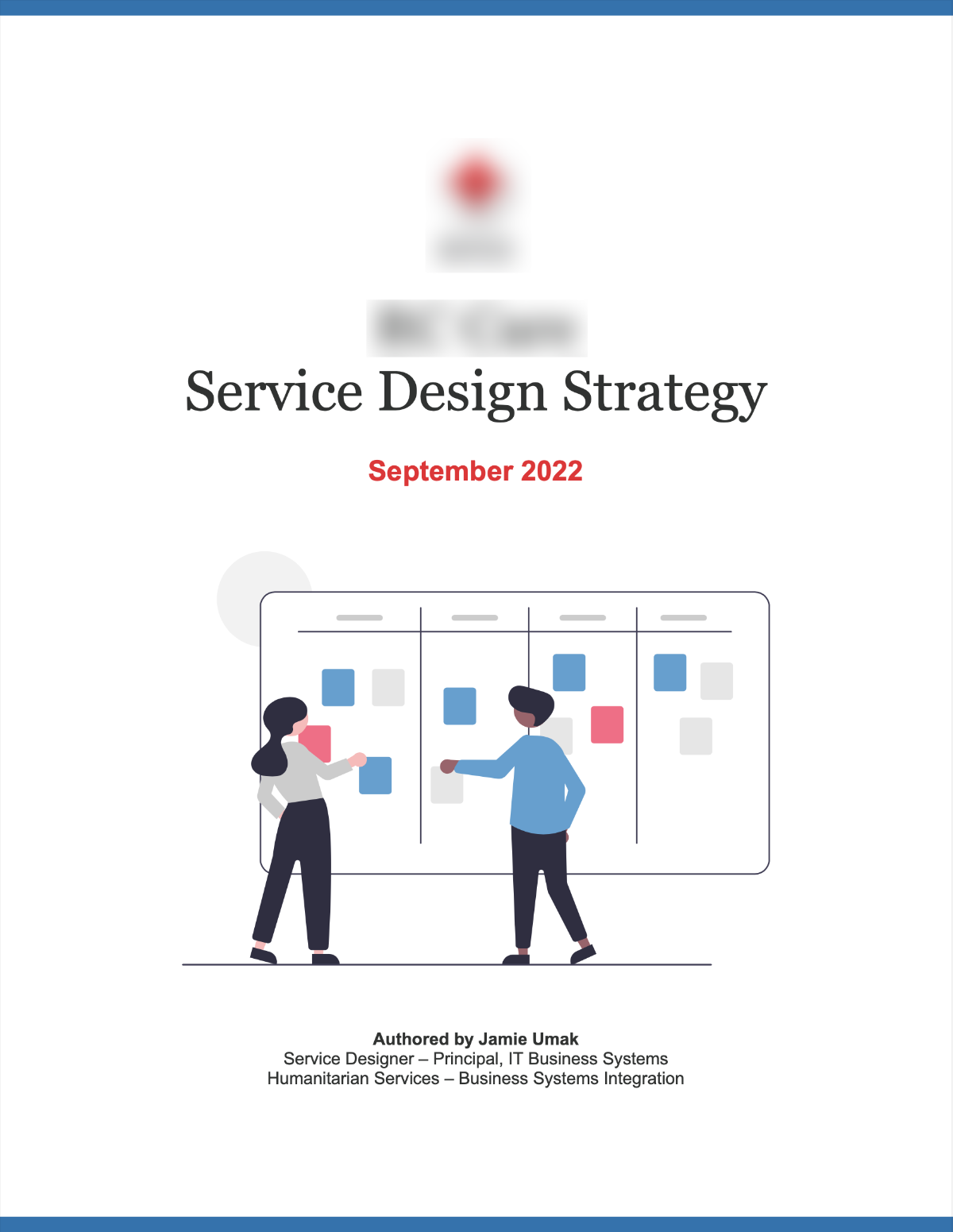 Cover page of service design strategy document