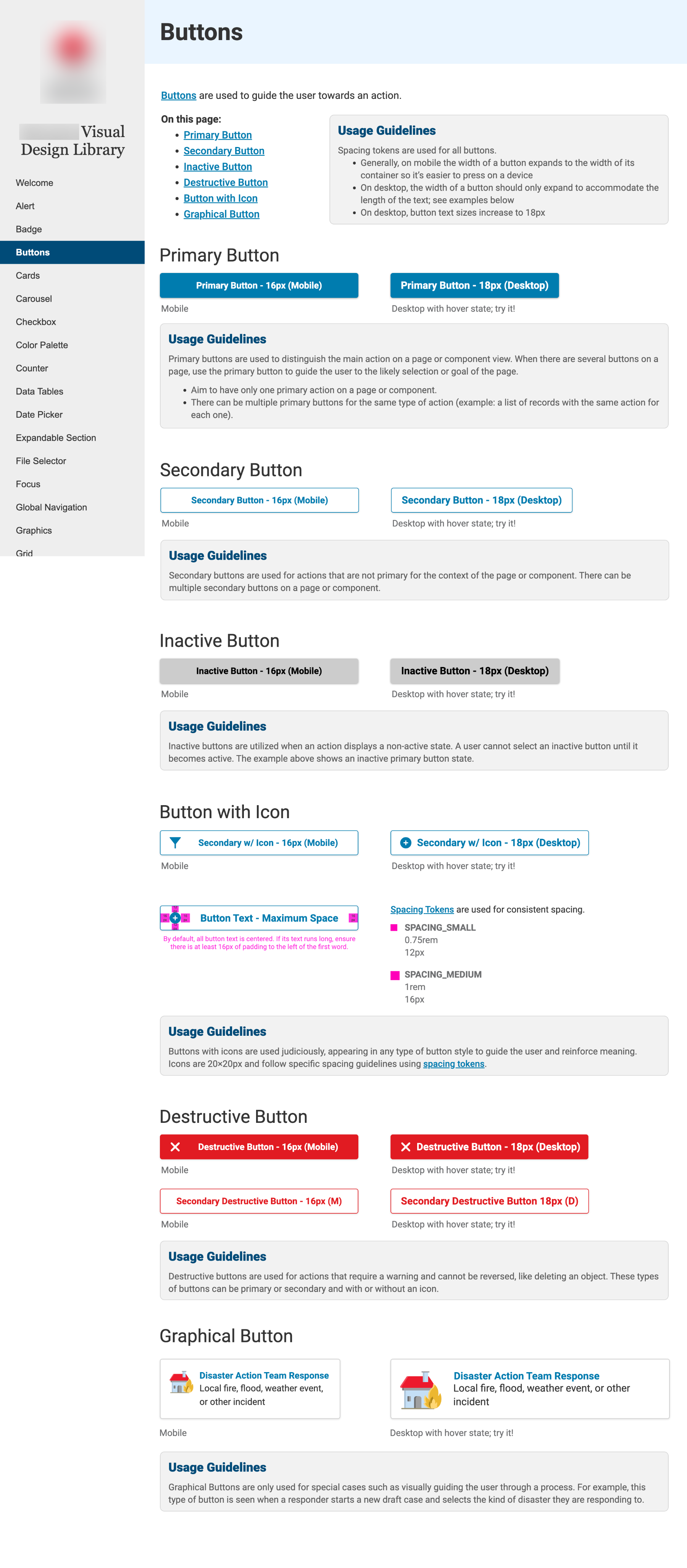 UI Library Buttons Page
