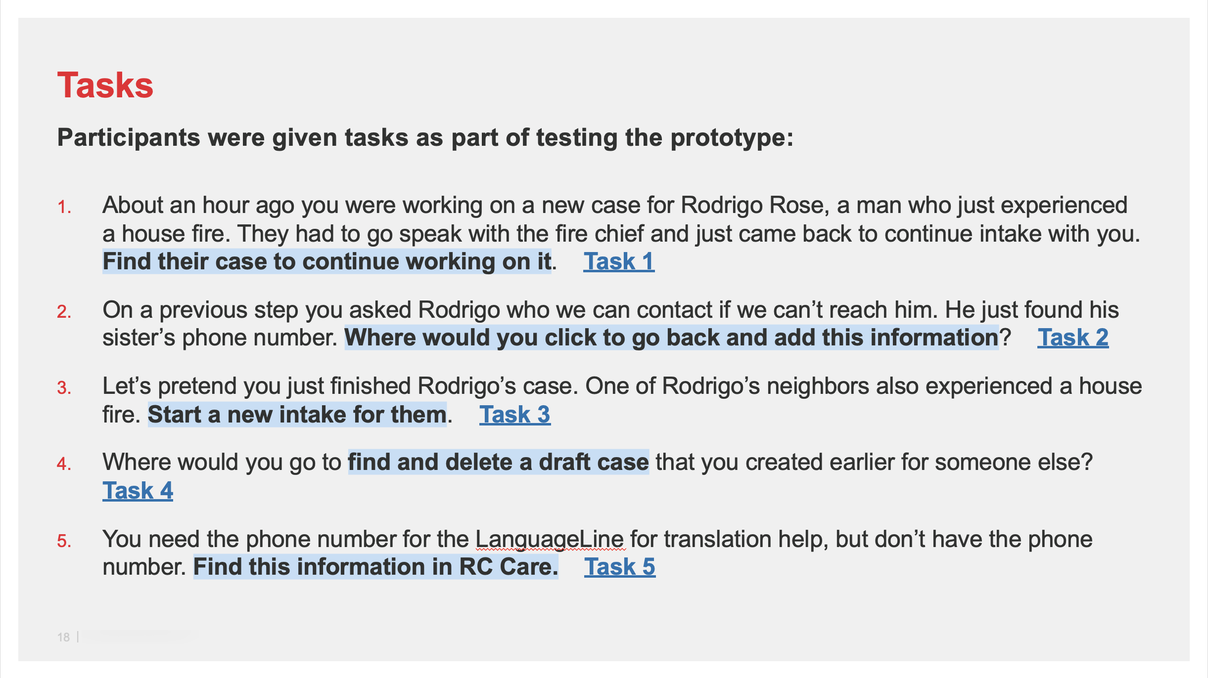 Usability Report Presentation with Task List