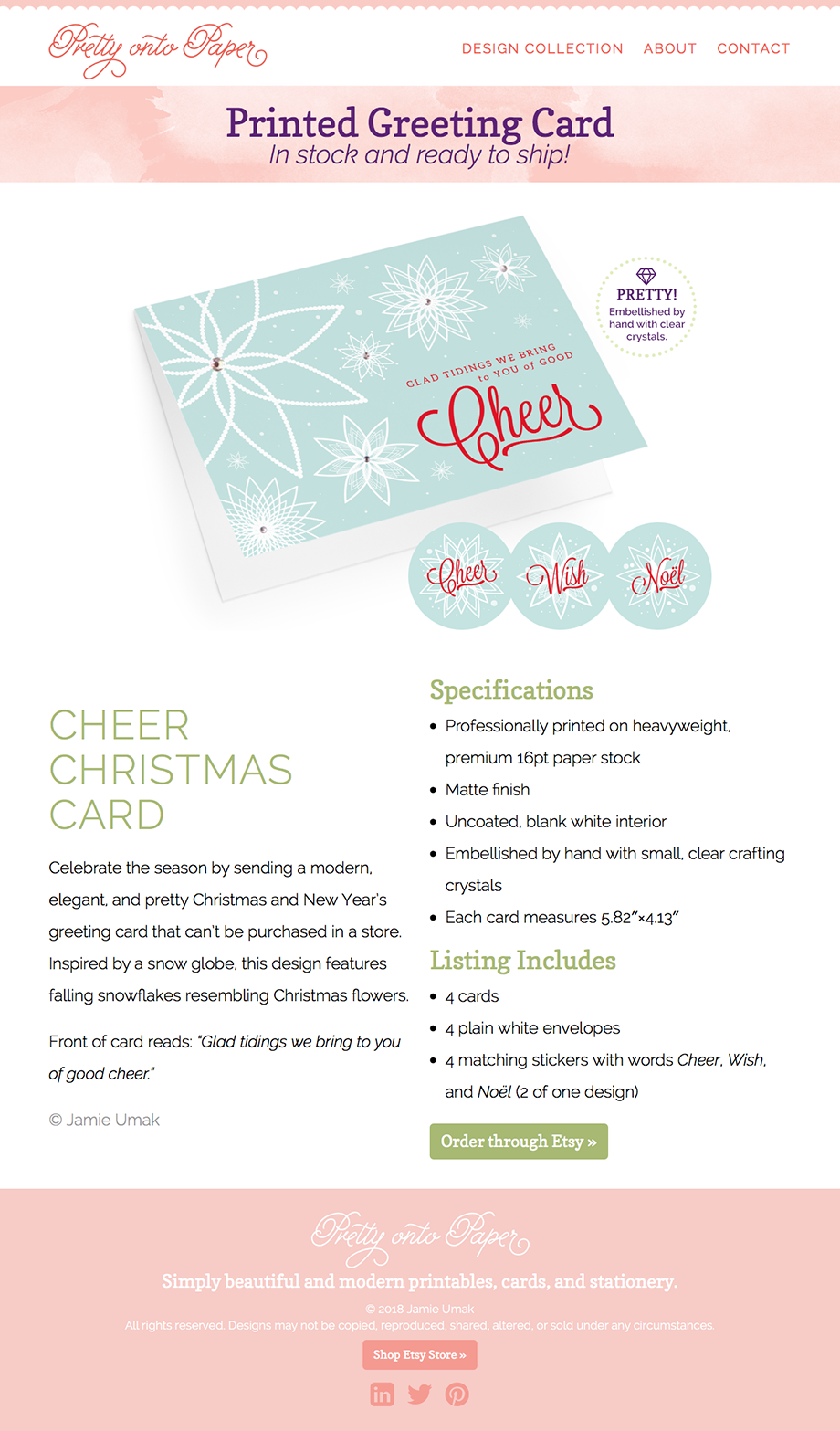Pretty onto Paper - Product detail page