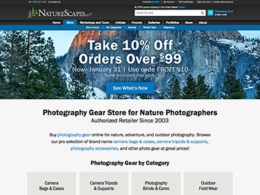 NatureScapes Store Home Page