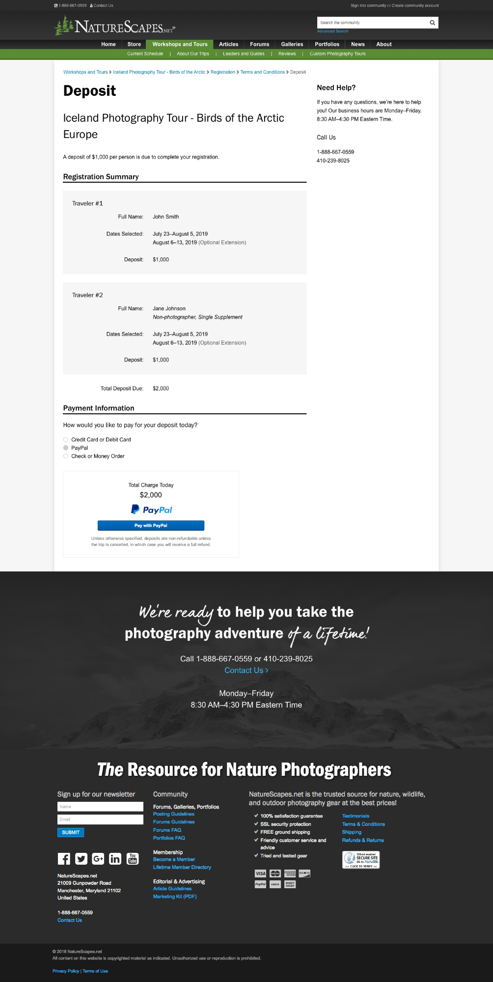 Registration Process - Step 3 PayPal Option