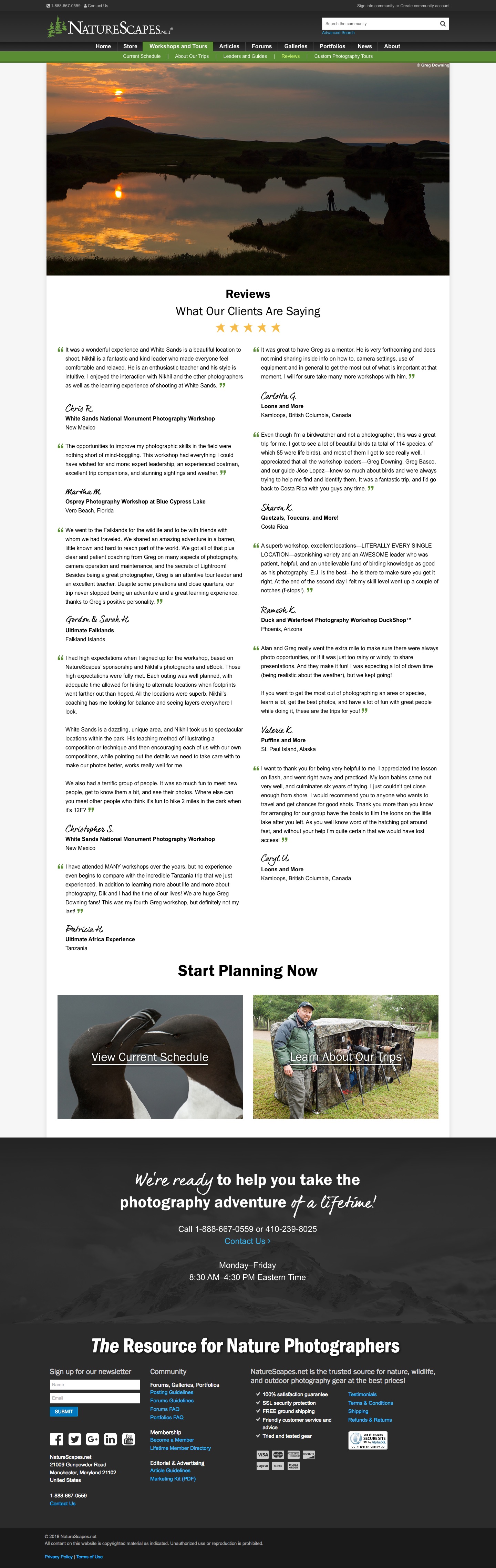 NatureScapes Workshops and Tours - Reviews